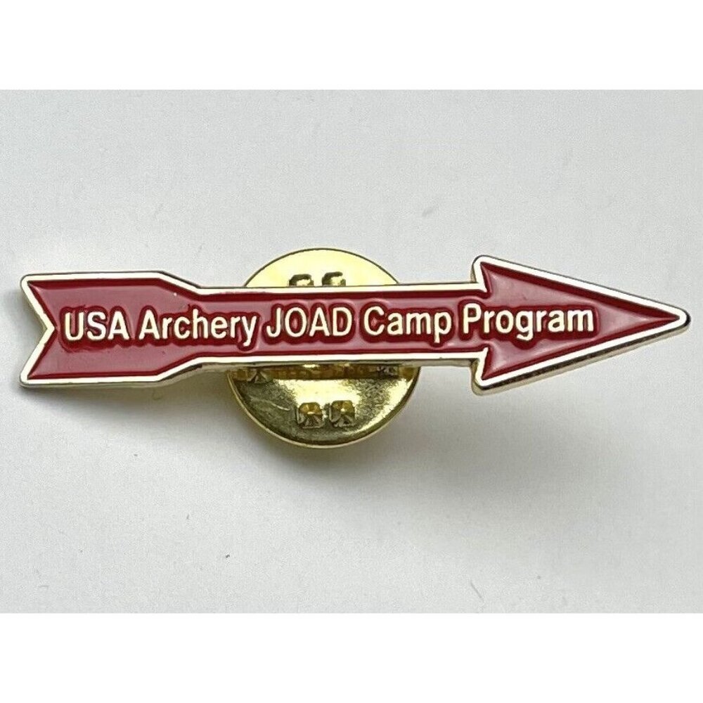 VTG 1.5" Red Goldtone NAA JOAD USA Archery Camp Program Club Arrow Pin PINBACK